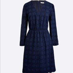 J. Crew Navy Eyelet Dress